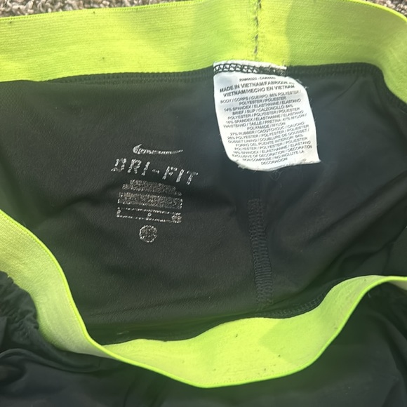 nike shorts, black, lime green - Picture 3 of 3